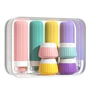 Amaopus 8 Pack TSA Approved Travel Bottles for Toiletries - Leak Proof Silicone Containers with Clear Bag | 40 ML Squeezable Cream Jars for Shampoo, Lotion & Cosmetics | Travel Size Toiletries Kit