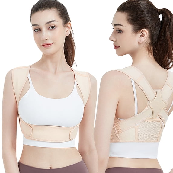 Amaopus Back Brace Posture Corrector for Women and Men, Back Straightener Posture Corrector, Adjustable Full Back Support, Back Stretcher for Lower Back Support (Beige, L/XL)