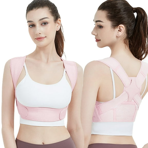 Amaopus Back Brace Posture Corrector for Women and Men, Adjustable Shoulder Posture Brace - Scoliosis, Hunchback, Hump, Thoracic, Spine Corrector (Pink, L/XL)