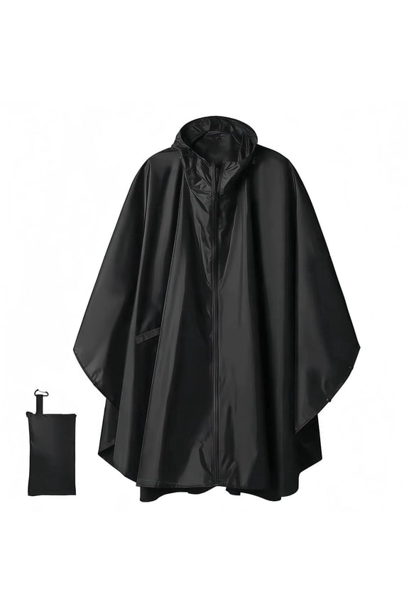 Hooded Rain Poncho for Adult with Pocket, Waterproof Lightweight Reusable Unisex Raincoat, Emergency Outdoor Rain Jacket for Cycling, Hiking, Camping, Travel Protection