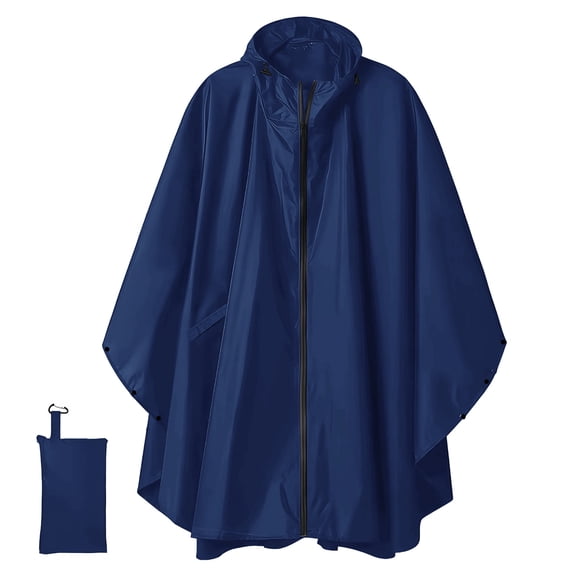 Amaopus Hooded Rain Poncho for Adult with Pocket, Waterproof Lightweight Reusable Unisex Raincoat, Emergency Outdoor Rain Jacket for Cycling, Hiking, Camping, Travel Protection