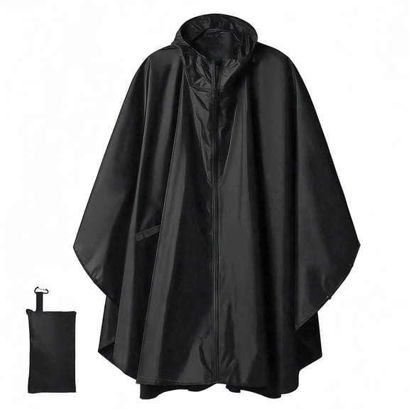 Amaopus Hooded Rain Poncho for Adult with Pocket, Waterproof Lightweight Reusable Unisex Raincoat, Emergency Outdoor Rain Jacket for Cycling, Hiking, Camping, Travel Protection