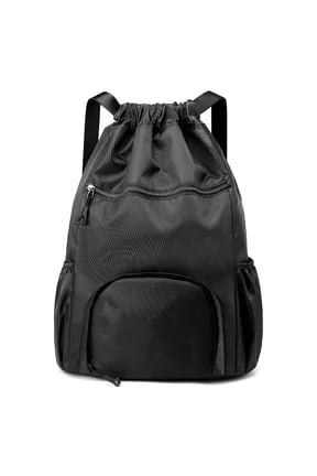 Sports Drawstring Backpack, String Swim Gym Bag with Shoes Compartment, Water-Resistant Cinch Bag for Men Women, Foldable and Spacious Athletic Sackpack for Travel Fitness