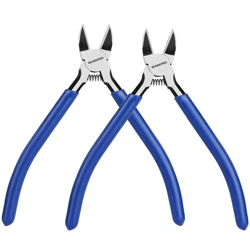 Amar Tool 2PC Wire Cutters 6 Inch Precision Flush Cutter Spring Loaded Side Pliers