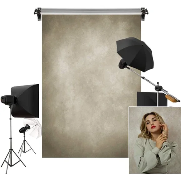 Amar Tool 5X7Ft/1.5X2.2M Tan Portrait Backdrop Headshot Background Light Brown Texture Fab