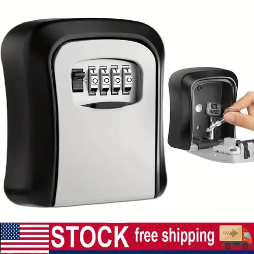 Amar Tool Key Lock Box Wall Mounted, 4 Digit Combination Lockbox For ...
