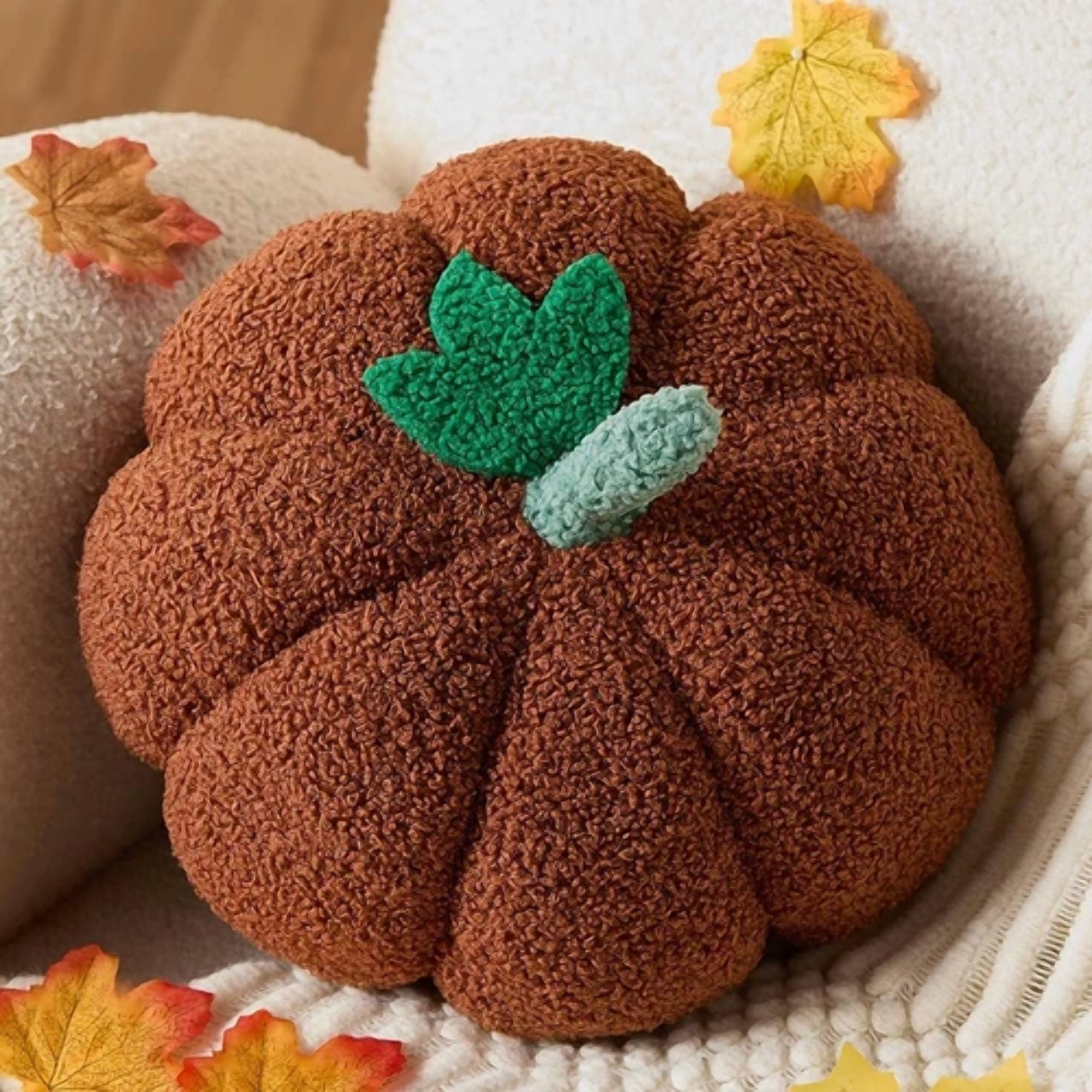 Amar Tool Pumpkin Pillow Rust Pumpkin Leaf Fall Pillows Fluffy Soft ...