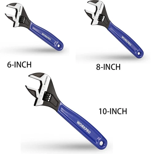 Amar Tool WORKPRO Adjustable Wrench Cr-V Steel Wrench Metric & SAE ...