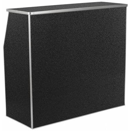 Flash Furniture Amara 4' Folding Portable Event Bar with Top and Middle Shelves, Black