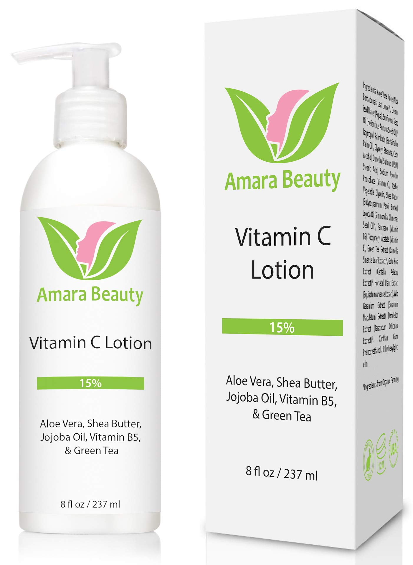 Amara Beauty Vitamin C AIF4 Face & Body Lotion 15 with Shea Butter