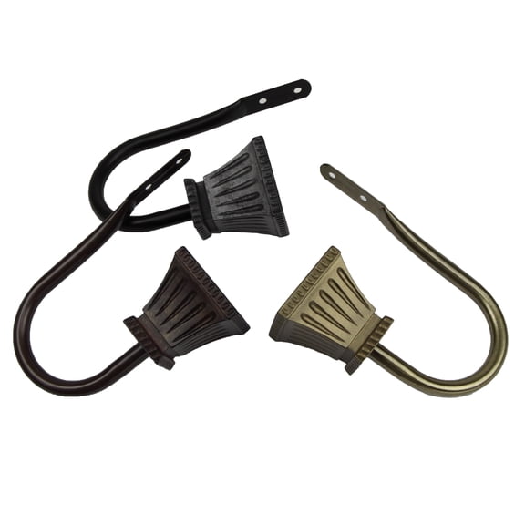 Amara Curtain Holdback Pair in Antique Brass