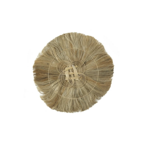 Wicker Village Handmade Large Jute Grass Sustainable Wall Decor, Round Boho 24" Wall Art