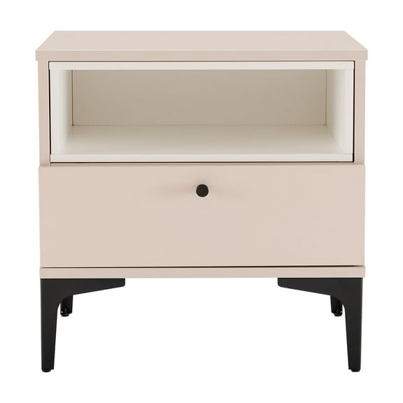 Amara Nightstand in Pale Rose and White made from Engineered Wood