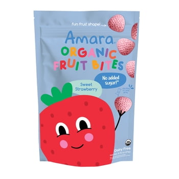 Amara Strawberry Organic Fruit Bites, Baby & Toddler Snacks, No Added Sugar, Stage 3, .75 oz Bag