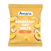 Amara Organic Breakfast Oat Melts Peach Baby Snack, No Added Sugar, Stage 2, 7g