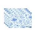 thumbnail image 1 of Amarainy Blue Floral Pattern Linen Table Mats Set of 4 for Home Kitchen Table Decor 12x18 inch, 1 of 5