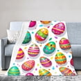 thumbnail image 1 of Amarainy Colorful Easter Eggs Flannel Throw Blanket For Winter Gift Home Sofa Bed Decoration 50x60 inch, 1 of 5