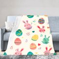 thumbnail image 1 of Amarainy Easter Bunny And Eggs Flannel Throw Blanket For Winter Gift Home Sofa Bed Decoration 50x60 inch, 1 of 5