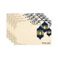 thumbnail image 1 of Amarainy Elegant Lantern Design Table Mats Set Of 4 For Home Kitchen Table Decor 12x18 inch, 1 of 5