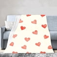 thumbnail image 1 of Amarainy Flannel Throw Blanket With Red Hearts Pattern Soft Cozy Throw For Winter Gift Home Sofa Bed Decoration 50x60 inch, 1 of 5