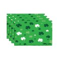 thumbnail image 1 of Amarainy Green Clover Pattern Placemats Set Of 4 For Home Kitchen Table Decor 12x18 inch, 1 of 5