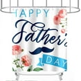 thumbnail image 1 of Amarainy Happy Father's Day Shower Curtain Floral Rose Dad Daddy Romantic Watercolor Theme for Kids Bathroom Decor Cloth Fabric Sets with Hooks Waterproof Washable 72 x 72 inch, 1 of 5