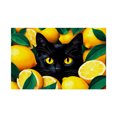 thumbnail image 1 of Amarainy Lemon Cat Pattern Linen Table Mats Set of 4 for Dining Table Decor, 12x18 inch, 1 of 5