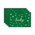 thumbnail image 1 of Amarainy Lucky Clover Green Placemats Set Of 4 For Home Kitchen Table Decor 12x18 inch Linen Table Mats Set Of 4 For Home Kitchen Table Decor 12x18 inch, 1 of 5