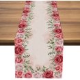 thumbnail image 1 of Amarainy Mother's Day Red Rose Table Runner Watercolor Spring Wedding Bridal Shower Party Home Dining Room Kitchen Table Decoration 13x72 inch, 1 of 5