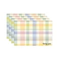 thumbnail image 1 of Amarainy Plaid Patterned Linen Table Mats Set of 4 for Home Kitchen Table Decor 12x18 inch, 1 of 5