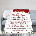 thumbnail image 1 of Amarainy To My Love Romantic Rose Throw Blanket With Love Message For Winter Gift Home Sofa Bed Decoration 50x60 inch, 1 of 5