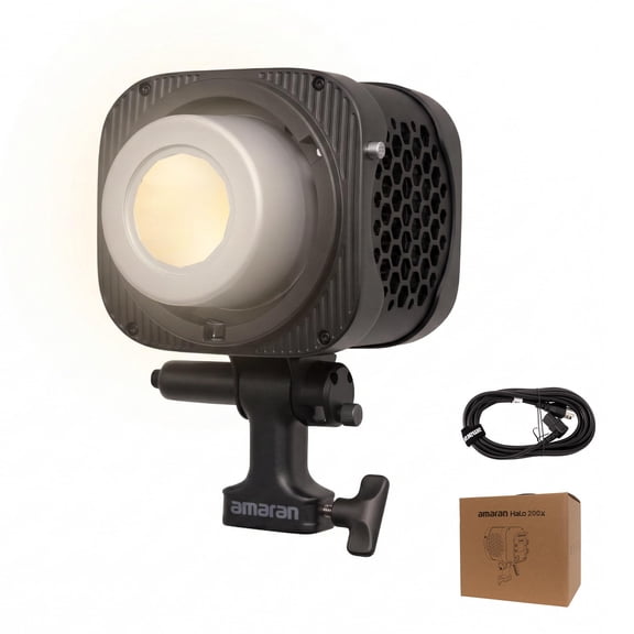 Amaran Halo 200x Bi-Color COB LED Video Light 200W 2700K-6500K Continuous Output Lighting NFC App DMX Control Bowens Mount for Studio Photography Video Recording Livestream