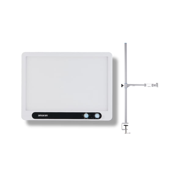 Amaran Verge Edge-Lit LED Panel Light Flicker-Free Eye-Safe (White, US) Bundle with Desk Clamp Stand (2 Items)