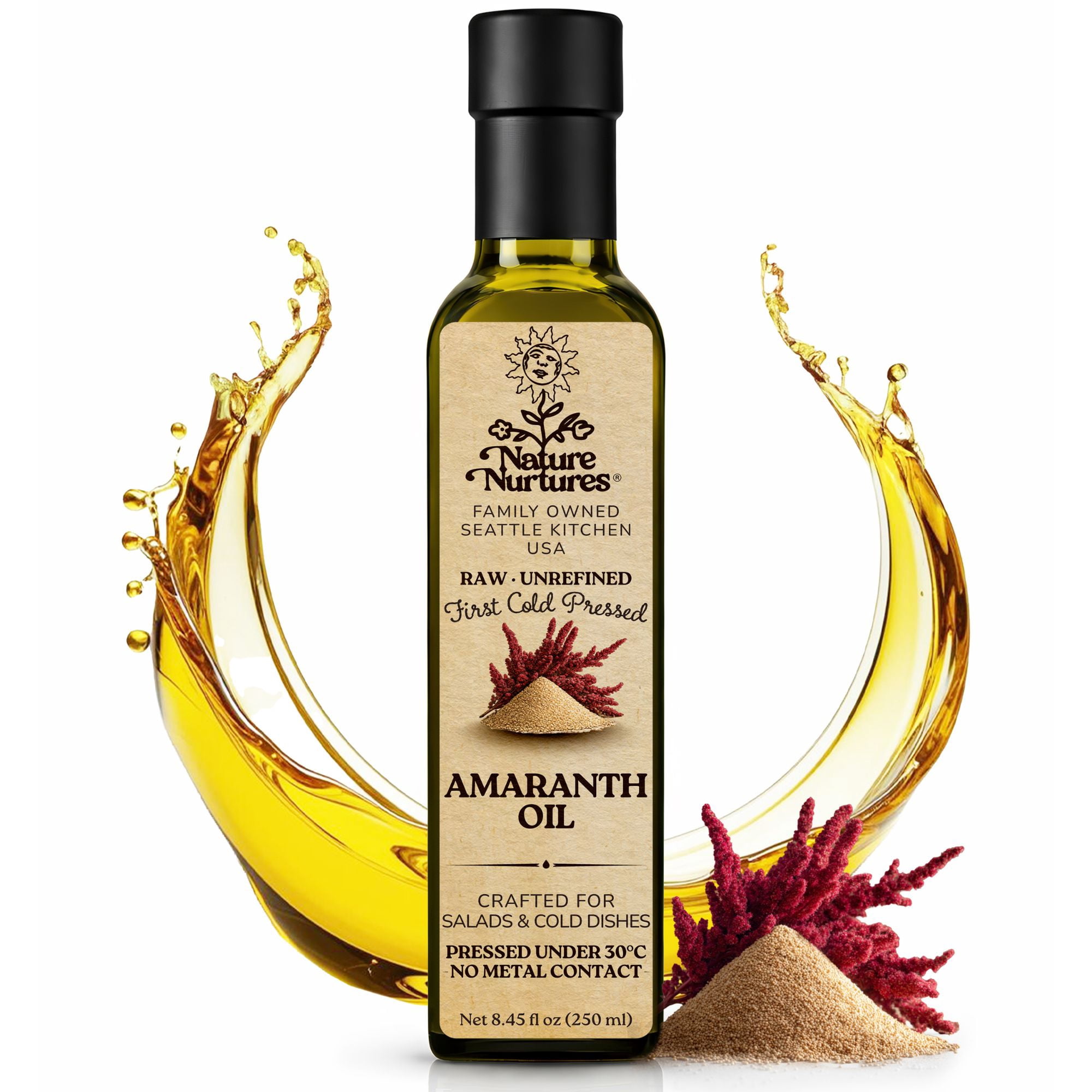 Amaranth Oil for Cooking | Raw First Cold Pressed | Single Press Below ...
