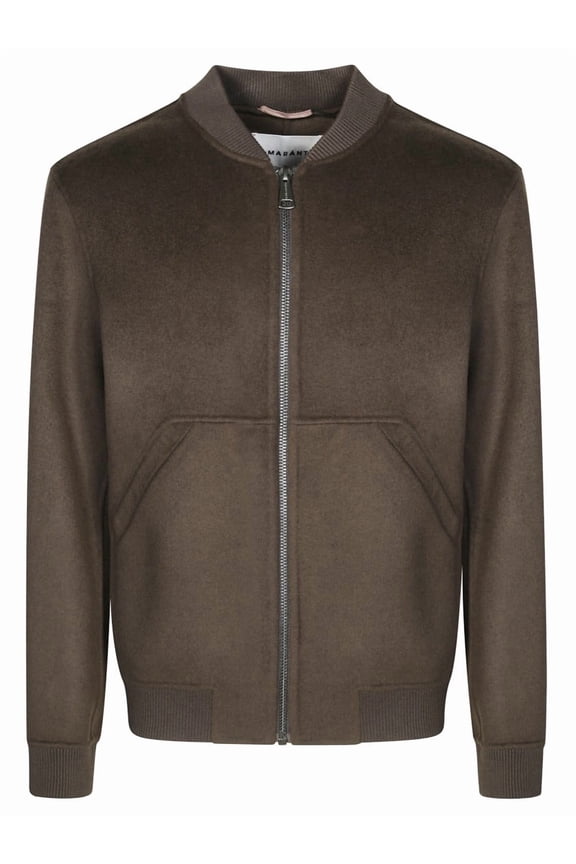 Brown Bomber Jacket With Ribbed Details (Men's)