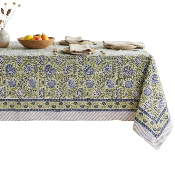 Spring Kitchen Spray Amaraton Fall Tablecloth Handblock Flprint Rectangle Linen For Kitchen ...