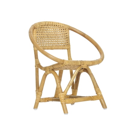 Wicker Village Small Natural Rattan Kids Chair for Bedroom and Playroom Durable Boho Style