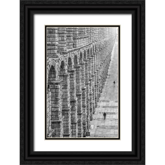 Amare, Bego 22x32 Black Ornate Wood Framed with Double Matting Museum Art Print Titled - Acueducto