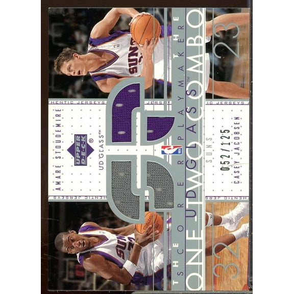 Amare Stoudemire/Casey Jacobsen 2002-03 UD Glass One Two Combo Jerseys #ASCJ