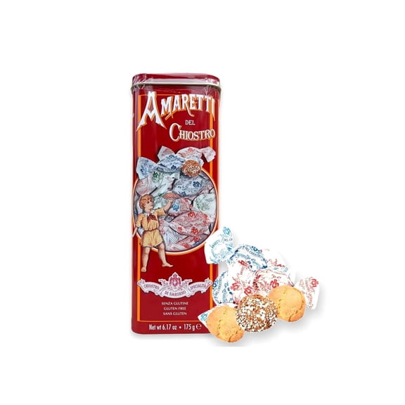 Amaretti Del Chiostro Crunchy Cookies With Apricot, 6.17 Oz - Tin