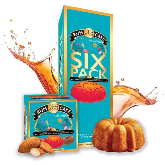 Amaretto rum cake 4 oz six pack