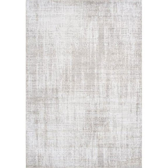 Amari Collection Hand-Loomed Bsilk & Wool Taupe Area Rug- 5' 3' X 7' 8'