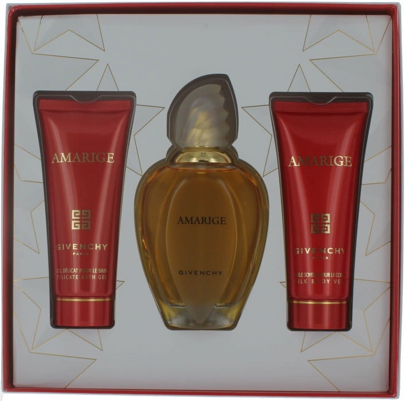 Amarige by Givenchy for Women Set-EDP Perfume Spray 3.4 oz.+Body Veil 2.5  oz. + Bath Gel 2.5 oz. New in Box 