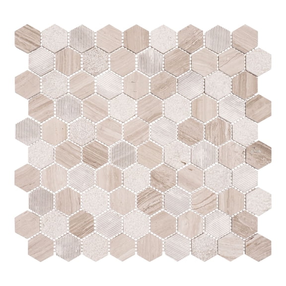 Amarillo 1-in. Honeycomb Patterned Look Honed Natural Stone Wall & Floor Mosaic Tile