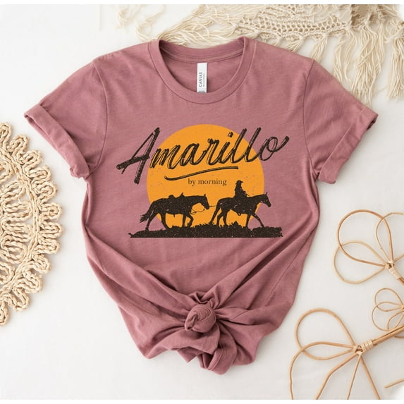 Amarillo By Morning T-shirt Country Music Shirt Southern Tee Festival Top Rodeo Gift Western Song Mom Youth Beautiful Crazy