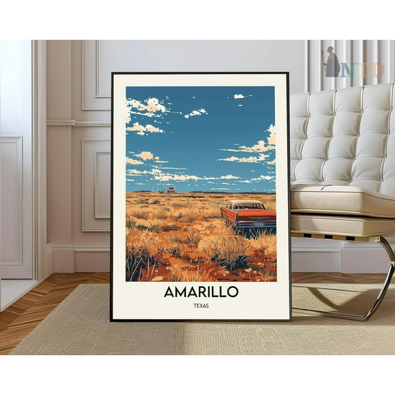 Amarillo Print, Amarilloamarillo Poster, Amarillo Photo, Amarillo Poster Print, Amarillo Travel Poster, Amarillo Texas, Route 66 Wall Art, Modern Wall Decor, 24x36 UNFRAMED
