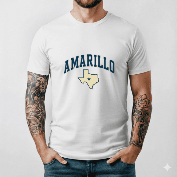 Amarillo Texas Collegiate Varsity State Pride Design Graphic Tee Top,for unisex up to 5XL
