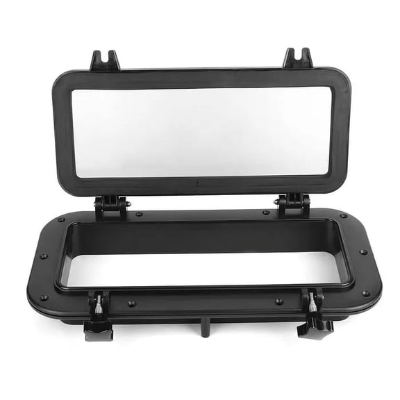 Amarine Made Boat Yacht Rectangle Opening Portlight Porthole 15-3/4" x 7-7/9" Replacement Window Port Hole - ABS Tempered Glass, Color: White, Black