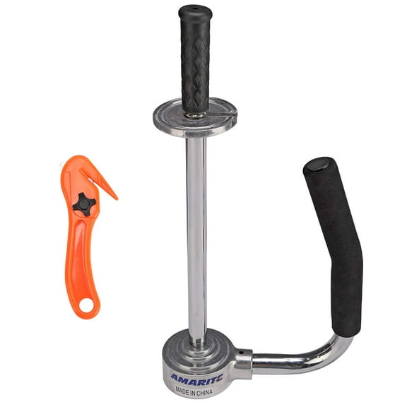 Amarite Stretch Wrap Holder,Industrial Stretch Film Dispenser Includes Film Cutter for Assembled Product Height from 11" to 21.5" Quality Stainless Steel.