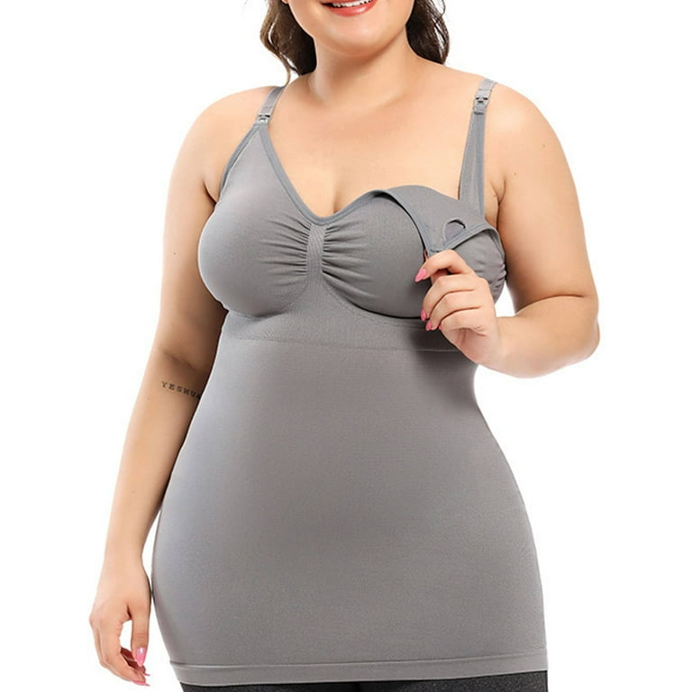 Amart Women Plus Size Maternity Nursing Tank Top Front Buckle Breastfeeding  Tank Bra